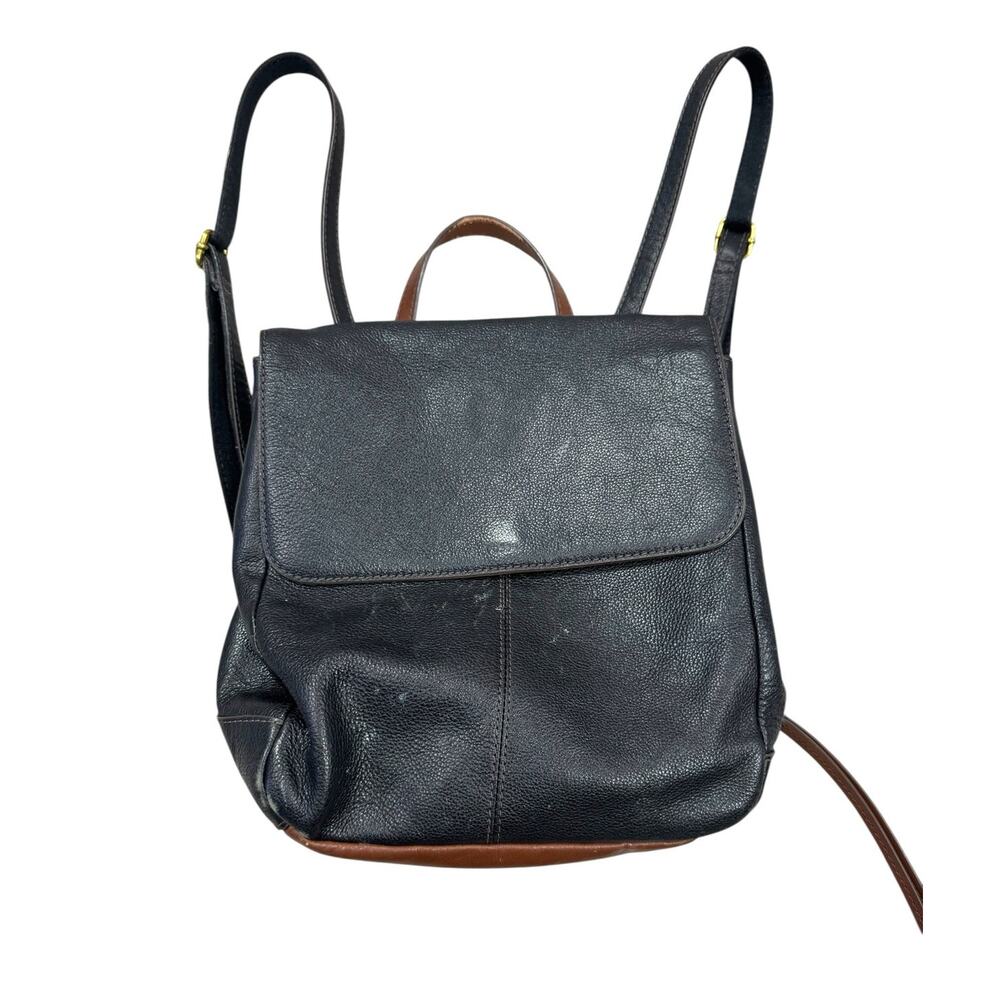 Fossil Claire Leather Mini Backpack Purse Black Brown Small Bag Adjustable
